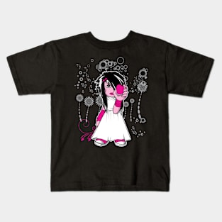 Cute Emo Girl with Heart Kids T-Shirt